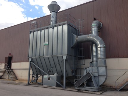 Filtro a maniche a lavaggio ad aria compressa da 30.000 mc/h